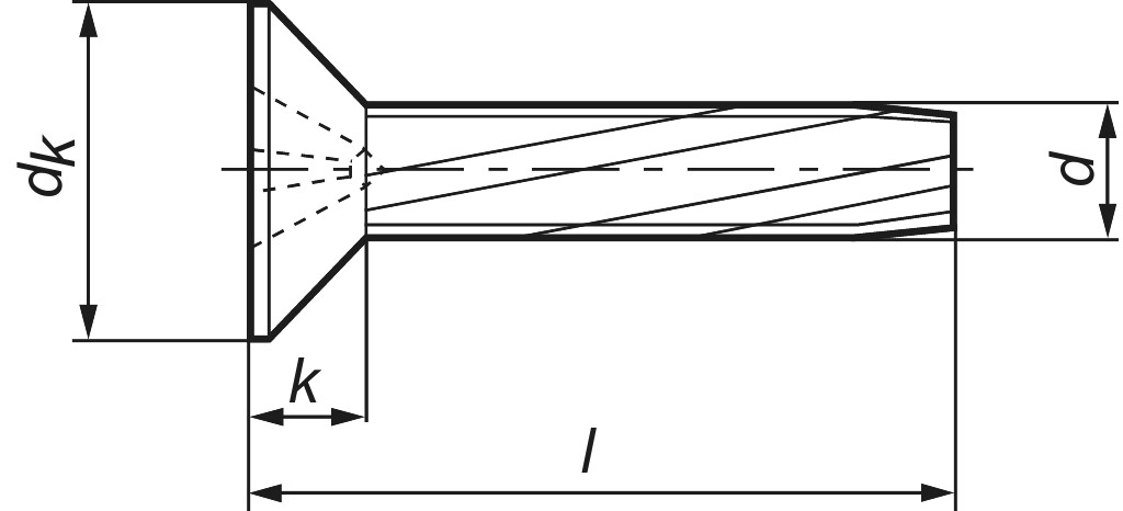 DIN 7516  DE M  6 x 12  St verzinkt     (Kopf: nach DIN 965)